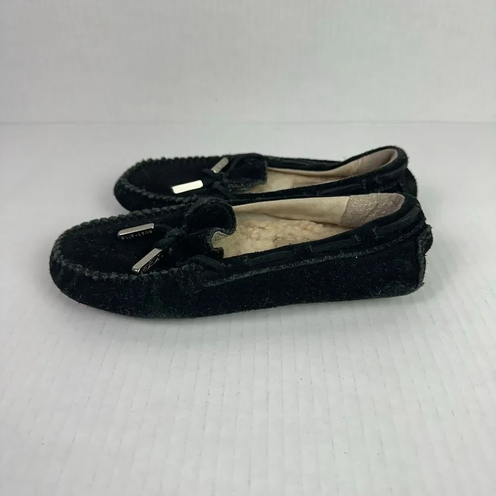 Ugg Black Moccasin Slipper Suede Kids size 12